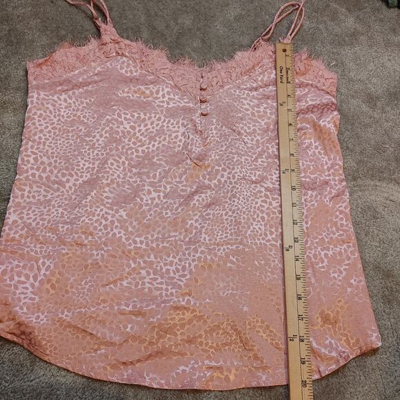 Entro Size Large Blouse Animal Print Pink Tank Blouse Polyester Shiny Metallic - Picture 3 of 10